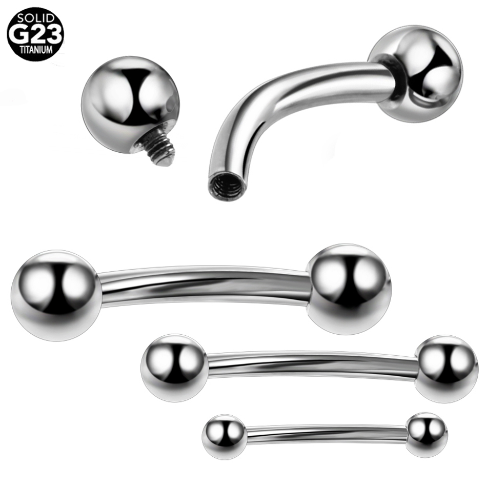 Eyebrow Curved Barbell - 1 قطعة 100% التيتانيوم الحاجب الثقب