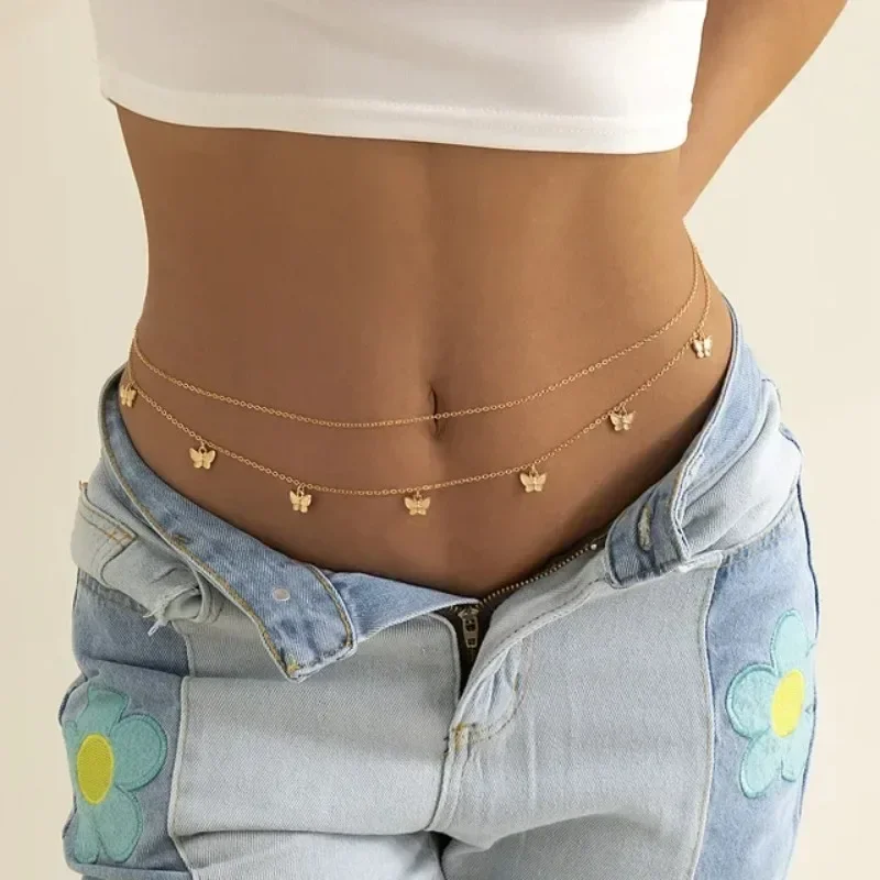 Body Jewelry Ends - سحر جديد مثير طبقة مزدوجة فراشة