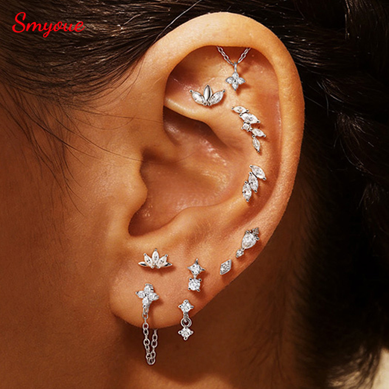 Body Jewelry Flat Back - أقراط موسانيت من سميوي، مصنوعة من