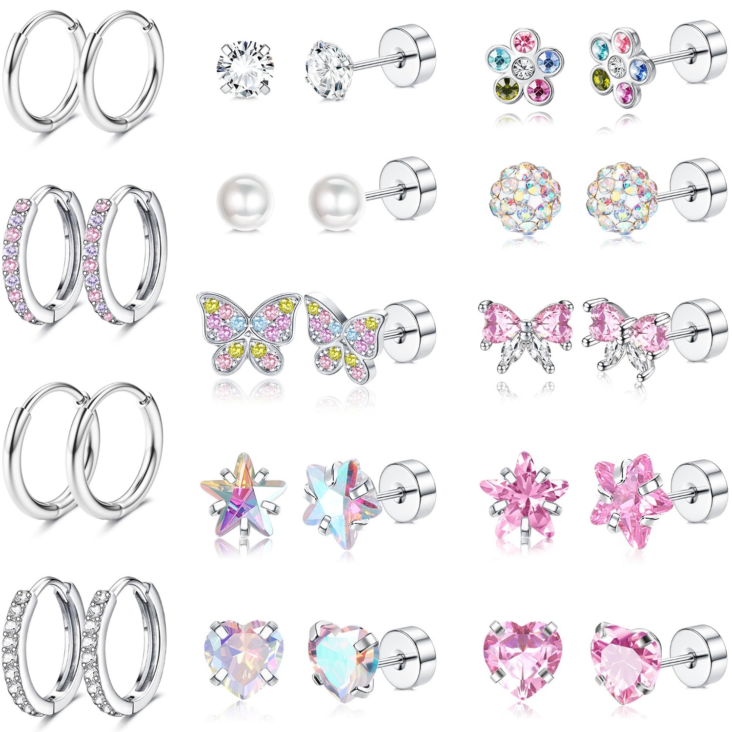 Body Jewelry Flat Back - Bobisty 1 زوج أقراط للنساء الجراحية
