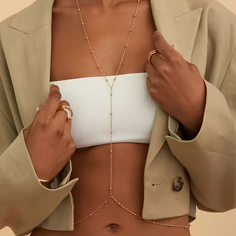 Body Jewelry Women - سلسلة خرز بسيطة أنيقة للنساء، إكسسوار