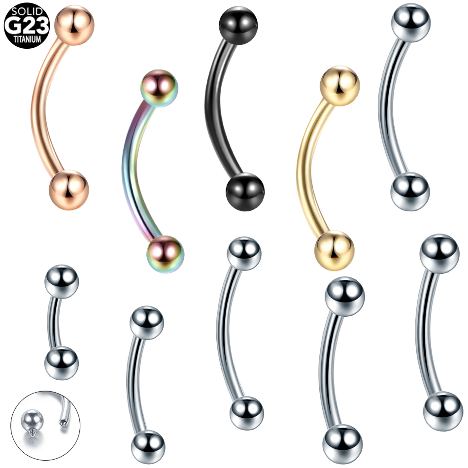 Eyebrow Curved Barbell - 10 قطعة/الوحدة G23 التيتانيوم الحاجب الموز