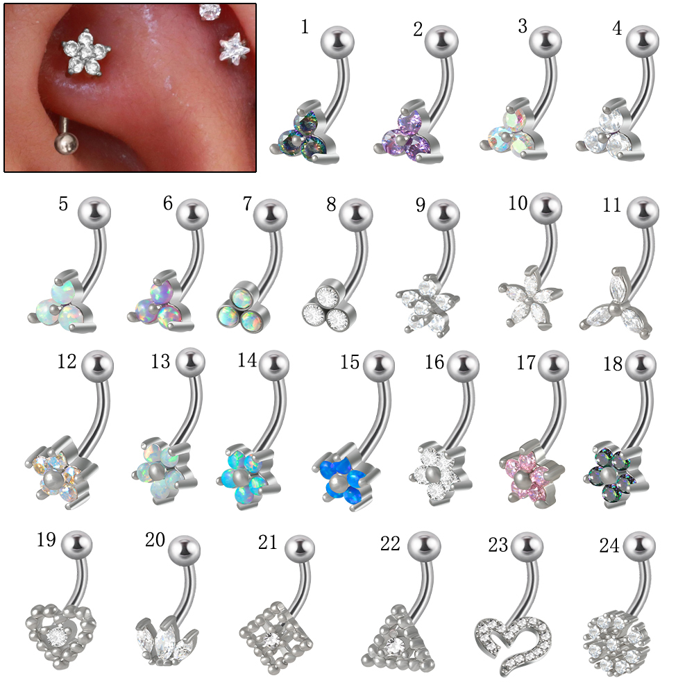 Eyebrow Curved Barbell - 1 قطعة G23 التيتانيوم 16 جرام