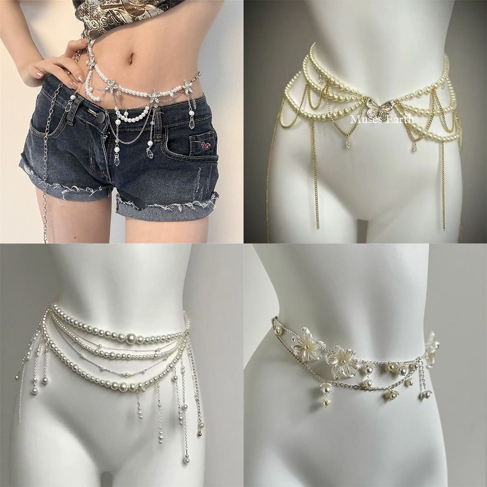 Body Jewelry Ends - أزياء أنيقة لؤلؤة الخصر سلاسل الخصر