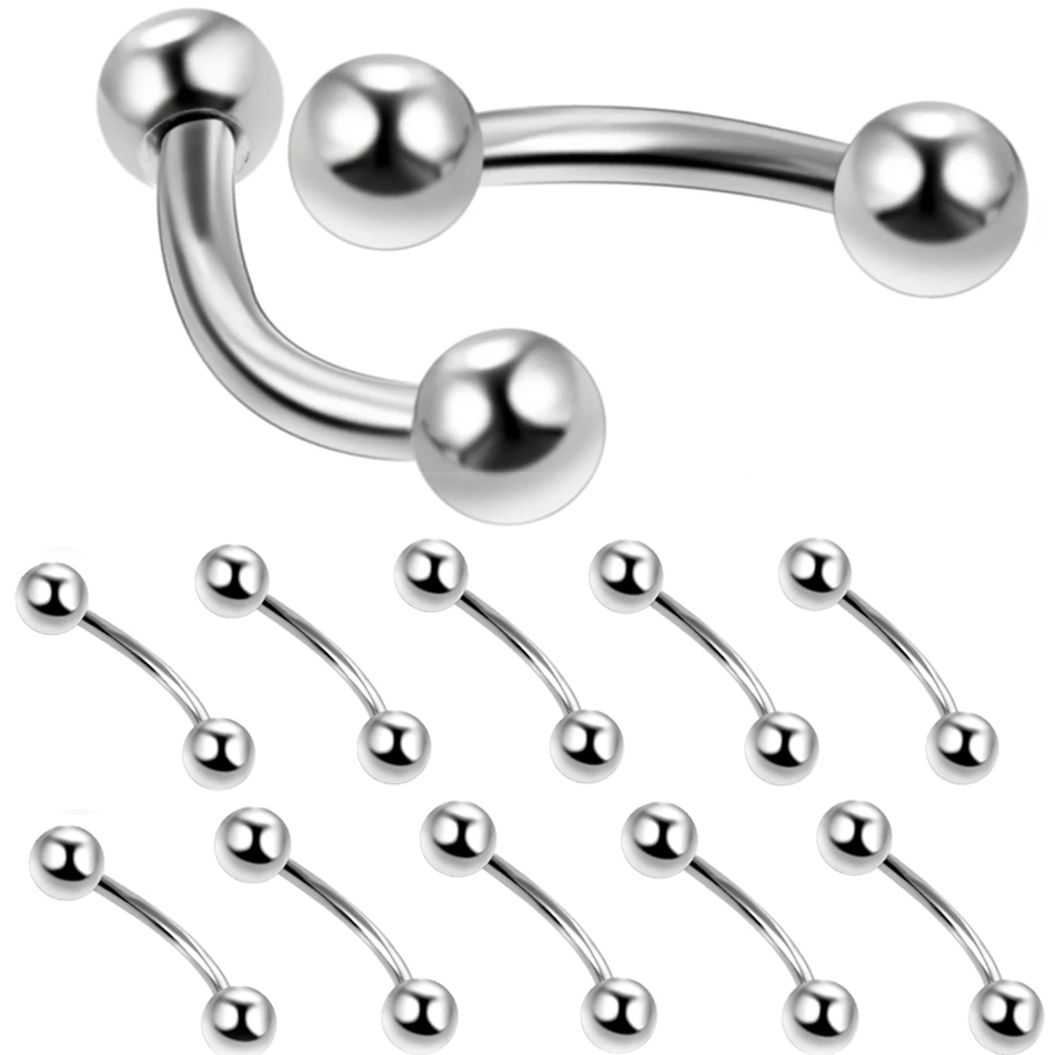 10 قطعة/الوحدة الصلب الحاجب ال - مراجعة Eyebrow Curved Barbell وسعره