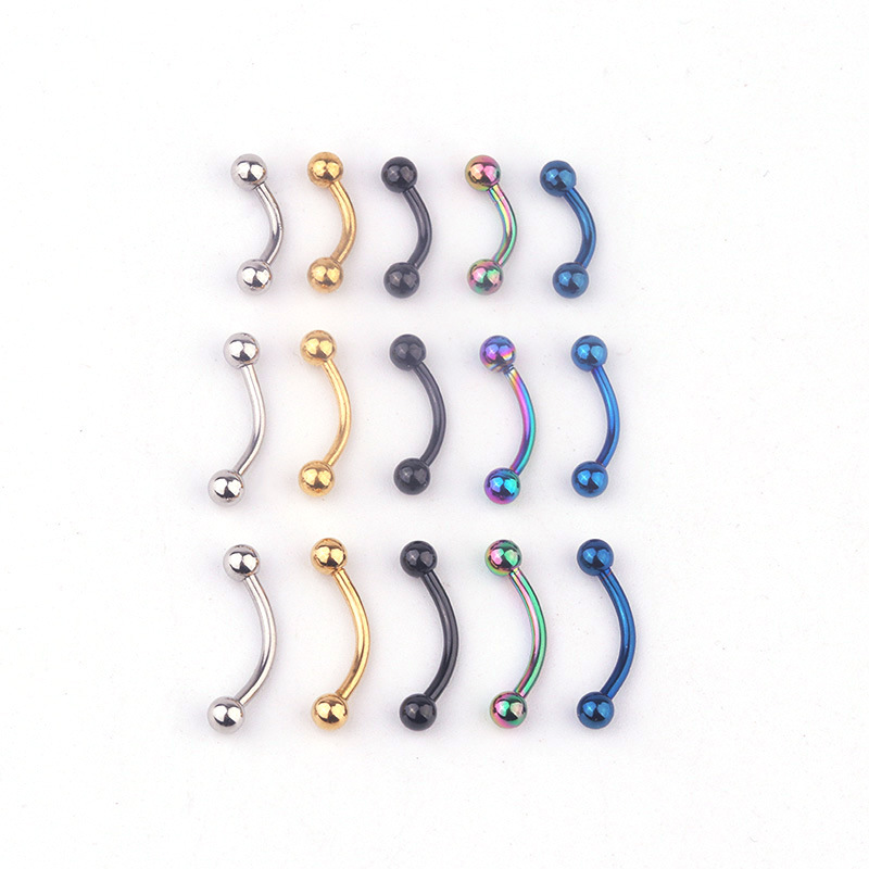 5 قطع/مجموعة 16G 316L ستانلس س - مراجعة Eyebrow Curved Barbell وسعره