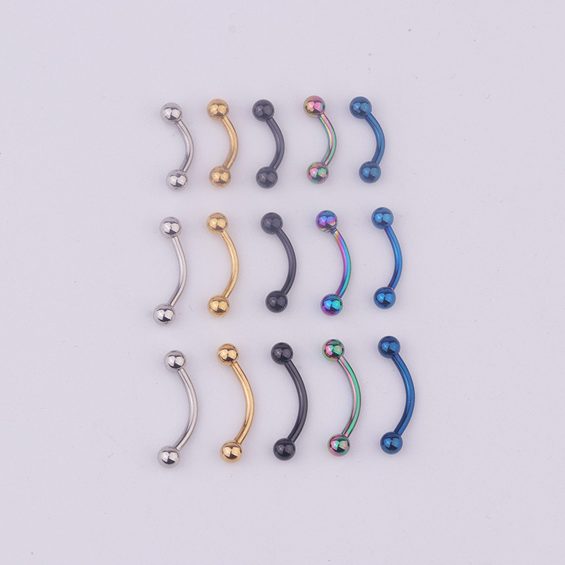 5 قطع/مجموعة 16G 316L ستانلس س - مراجعة Eyebrow Curved Barbell وسعره