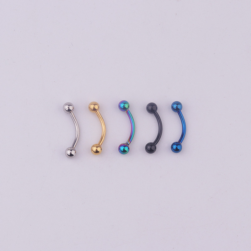 5 قطع/مجموعة 16G 316L ستانلس س - مراجعة Eyebrow Curved Barbell وسعره