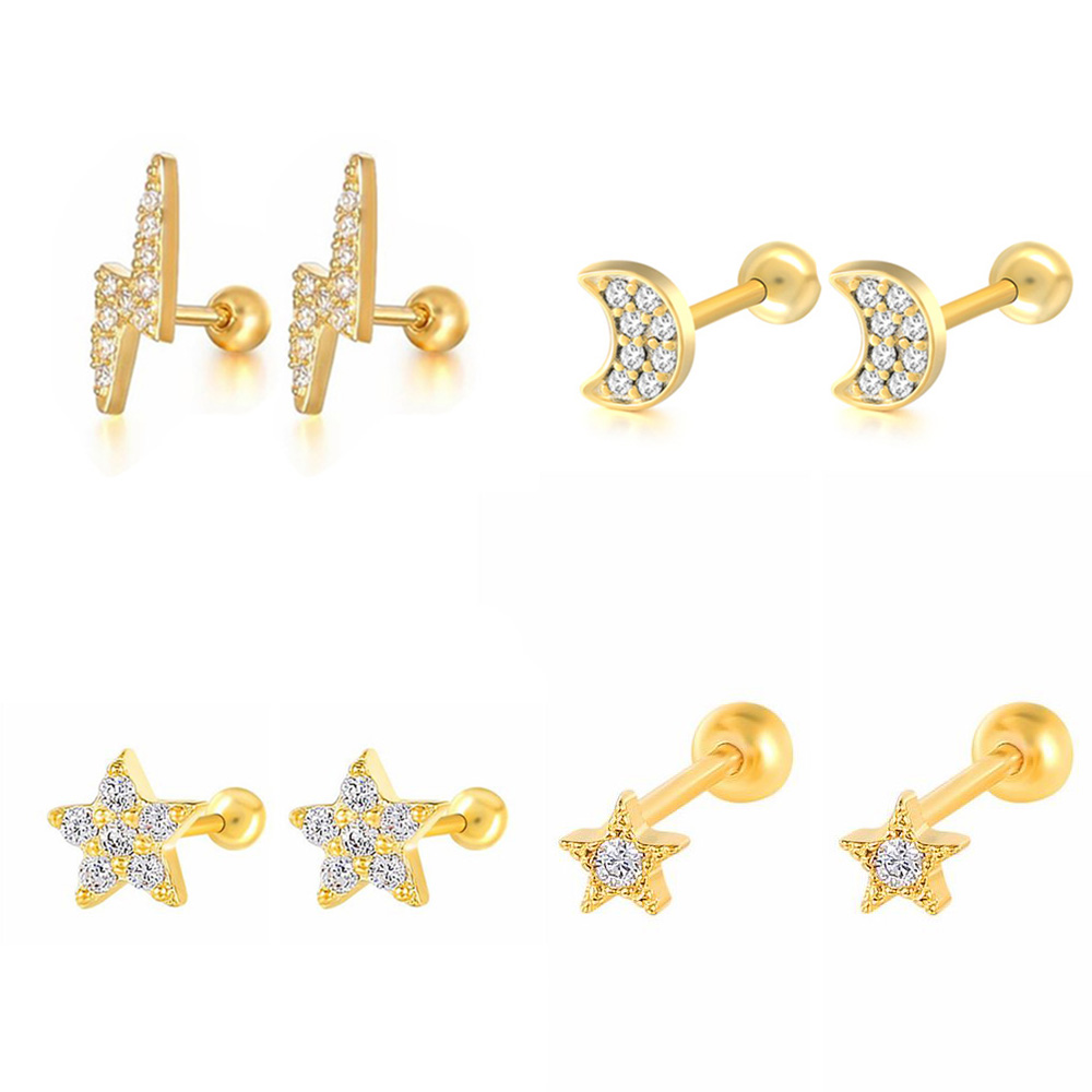 نجمة القمر الغضروف وأقراط للنس - مراجعة Body Jewelry Flat Back وسعره