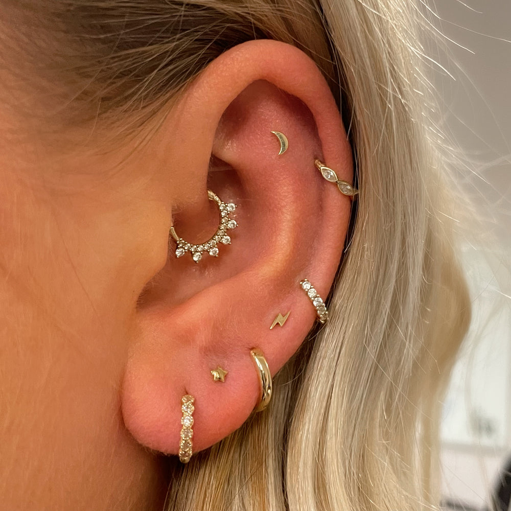 نجمة القمر الغضروف وأقراط للنس - مراجعة Body Jewelry Flat Back وسعره
