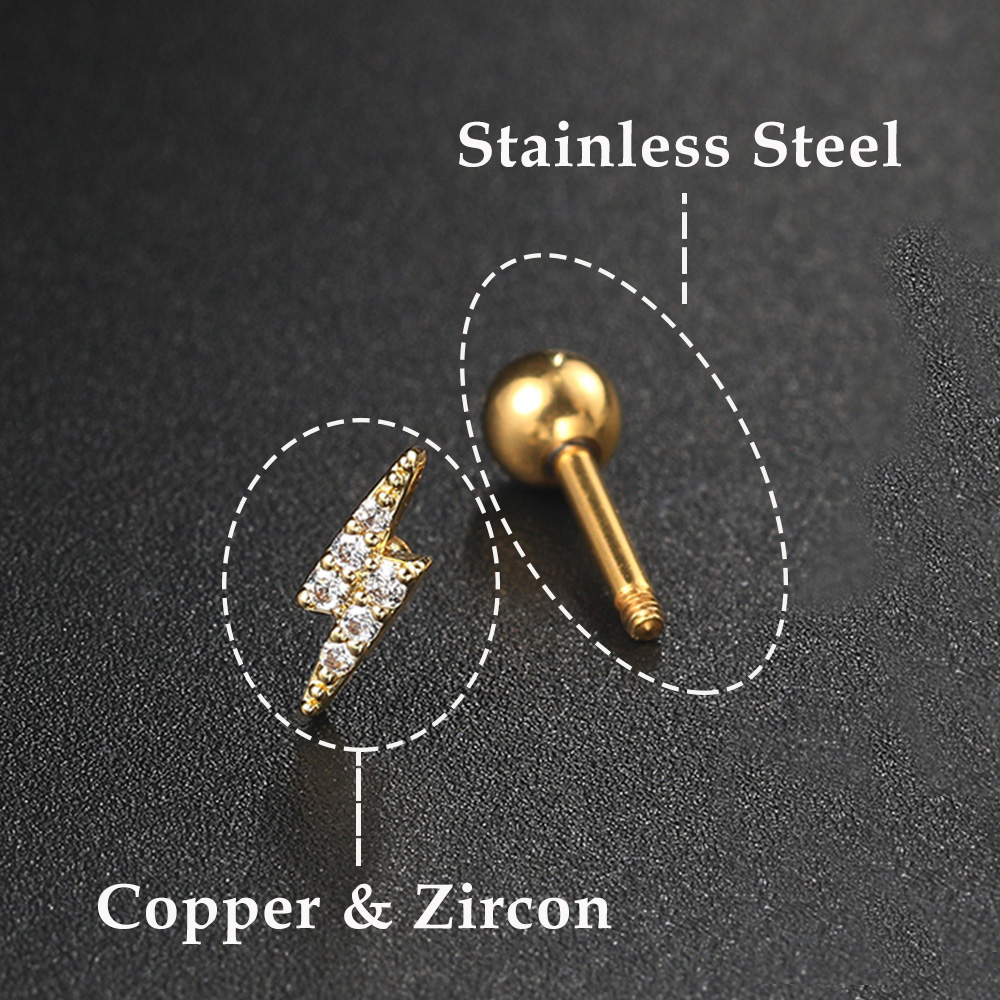 نجمة القمر الغضروف وأقراط للنس - مراجعة Body Jewelry Flat Back وسعره