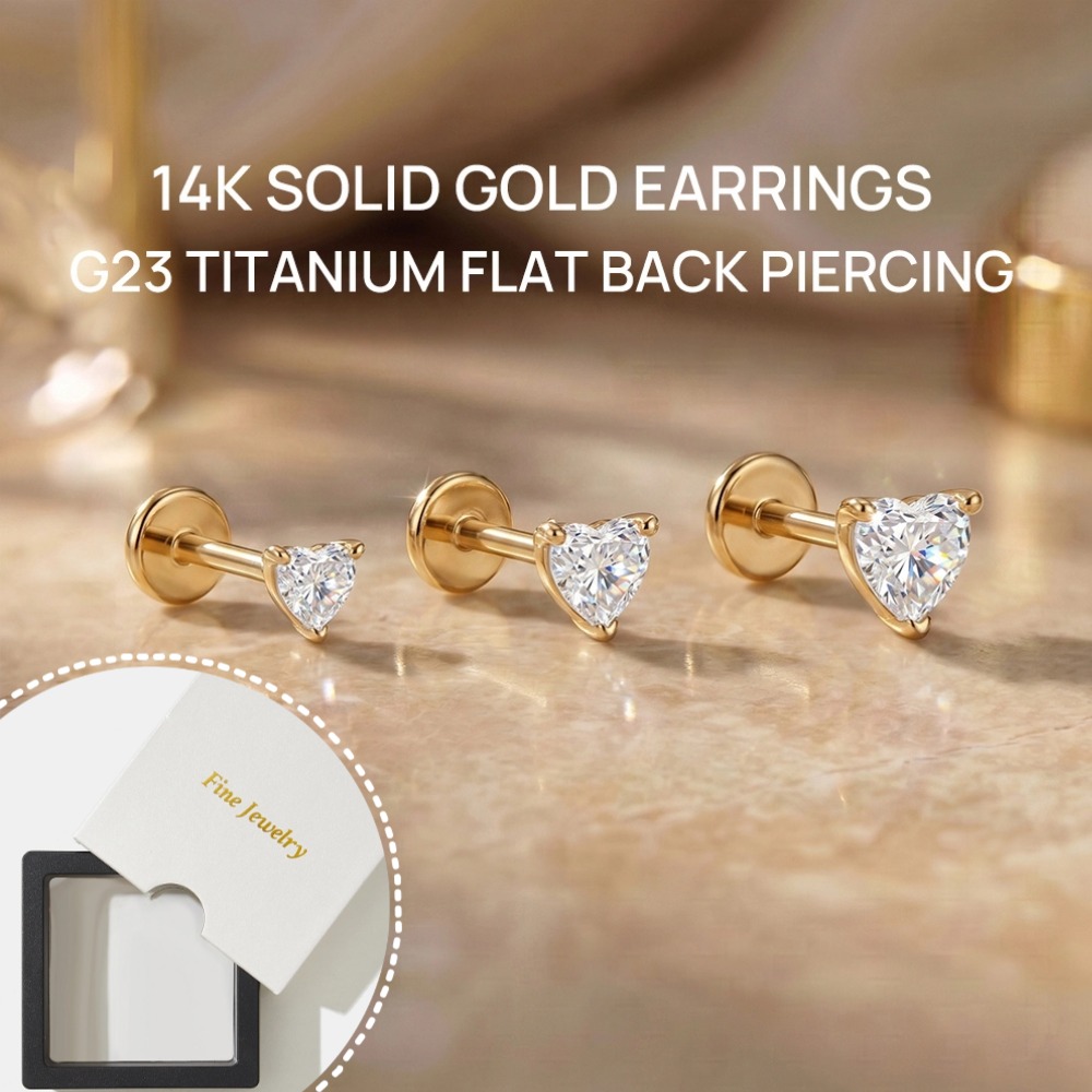 أقراط دي شاين من الذهب الخالص  - مراجعة Body Jewelry Flat Back وسعره