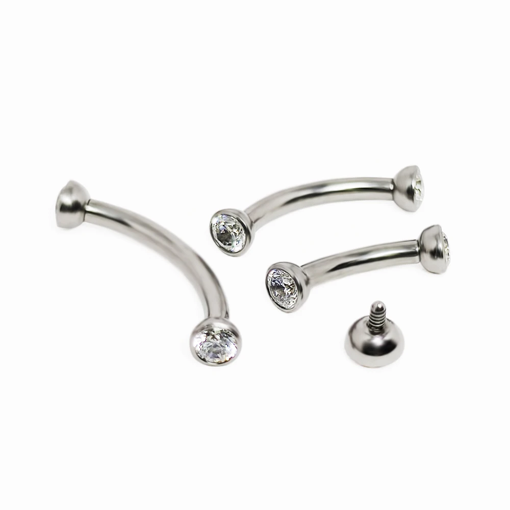 F136 التيتانيوم الثقب الحاجب ا - مراجعة Eyebrow Curved Barbell وسعره