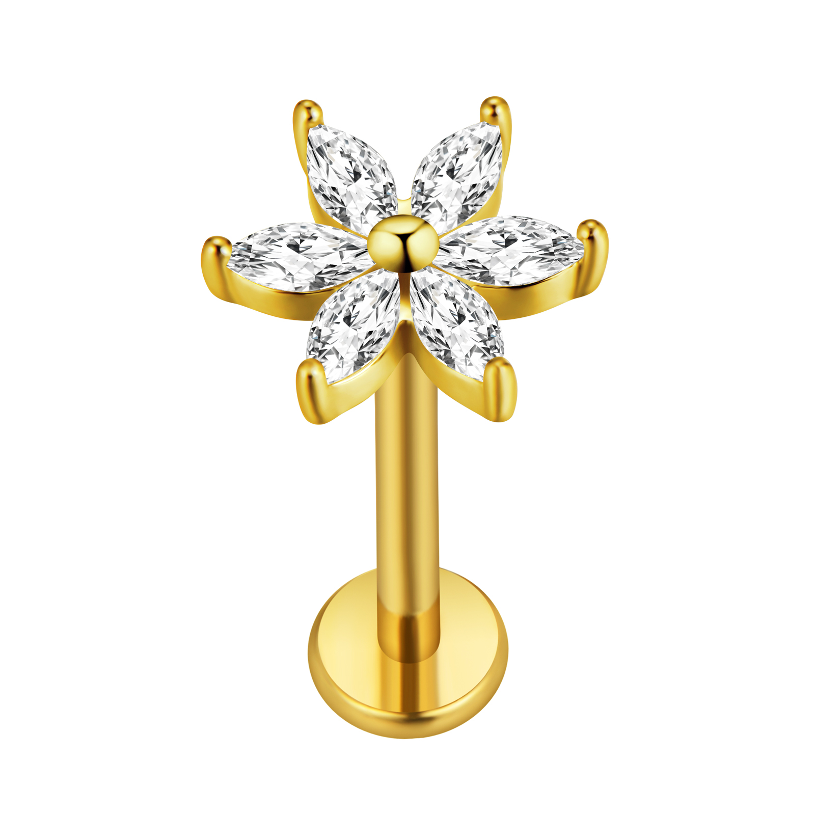 مابل ليف Labret ثقب ستار Flowe - مراجعة Body Jewelry Flat Back وسعره