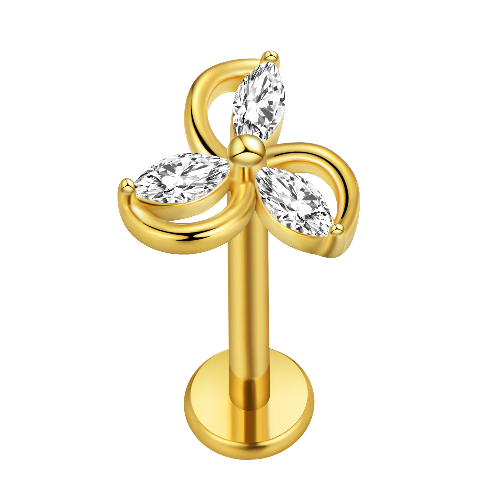 مابل ليف Labret ثقب ستار Flowe - مراجعة Body Jewelry Flat Back وسعره