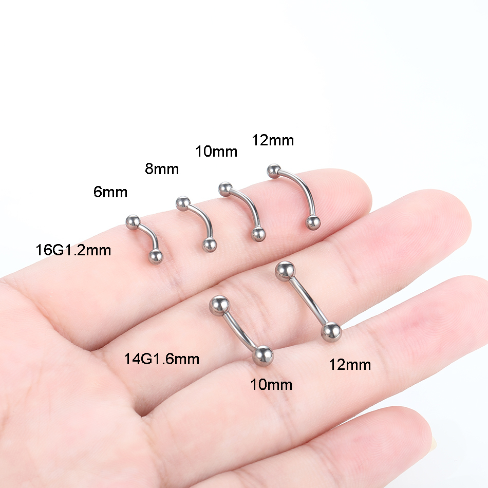 10 قطعة/الوحدة G23 التيتانيوم  - مراجعة Eyebrow Curved Barbell وسعره