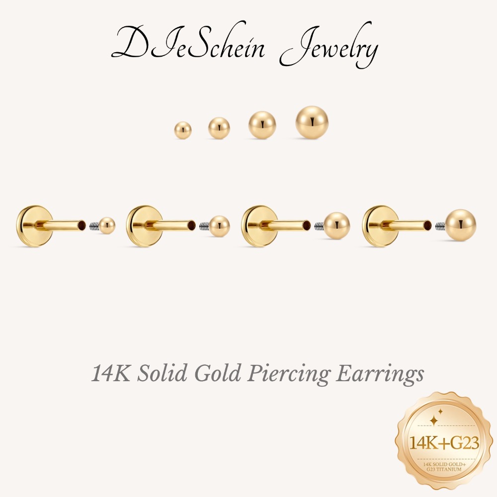 أقراط دي شين الذهبية الصلبة عي - مراجعة Body Jewelry Flat Back وسعره