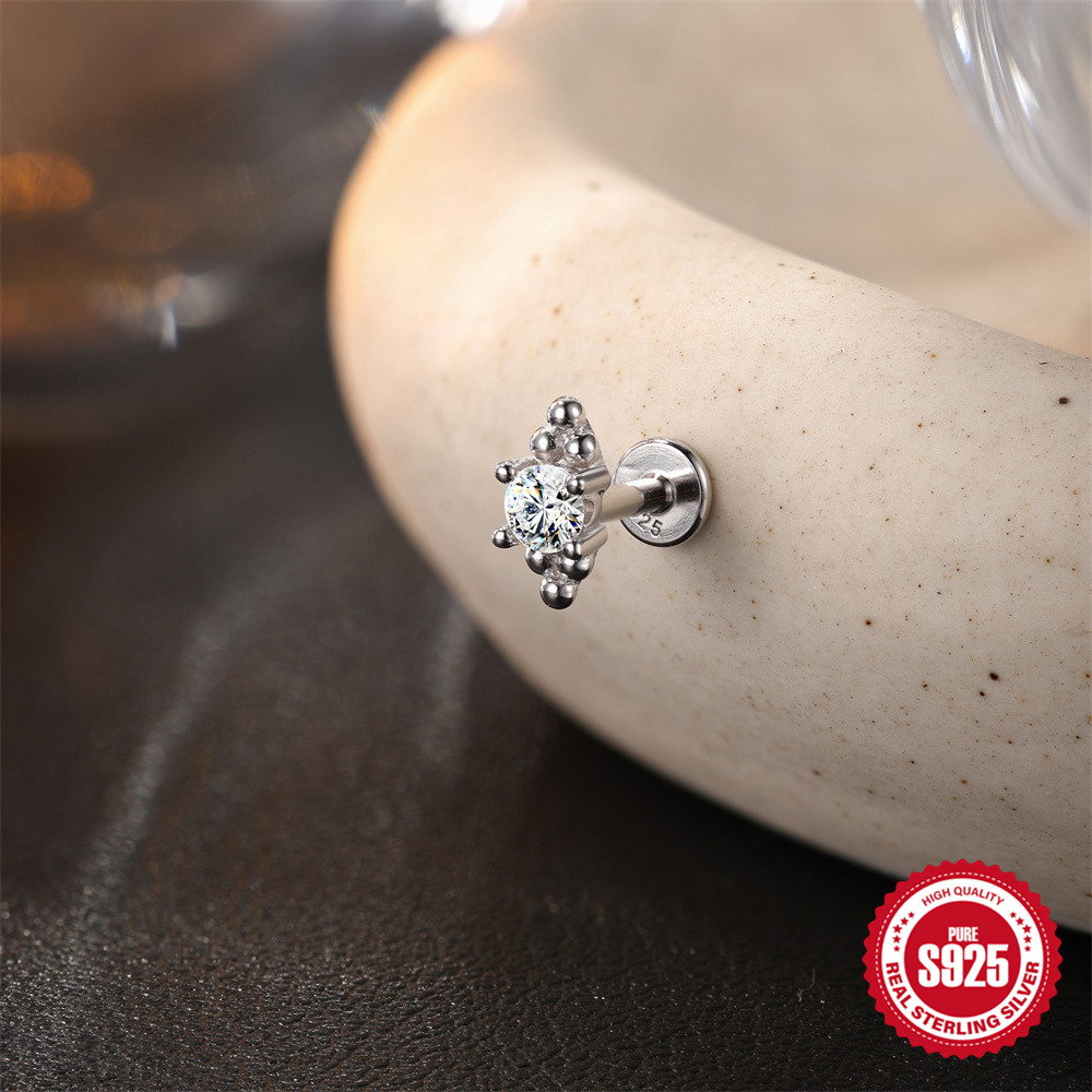 روكسي موسانيت فضة استرلينية عي - مراجعة Body Jewelry Flat Back وسعره