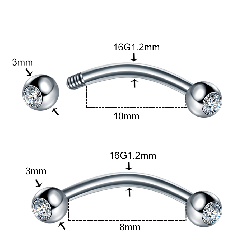1 قطعة الفولاذ المقاوم للصدأ ا - مراجعة Eyebrow Curved Barbell وسعره