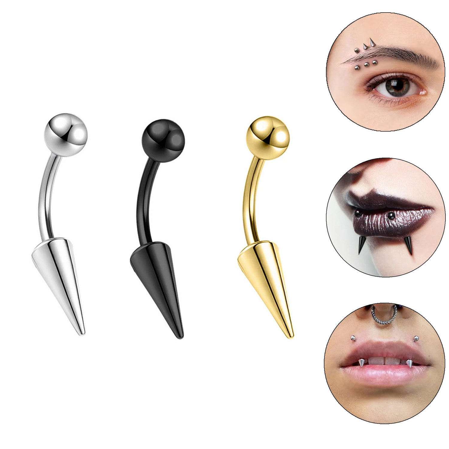 1 قطعة 16 جرام طويل سبايك جسر  - مراجعة Eyebrow Curved Barbell وسعره