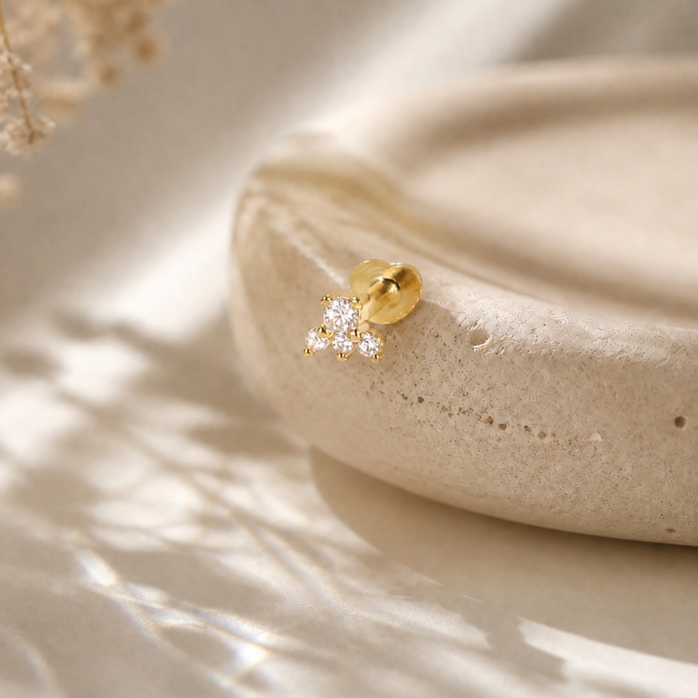 أقراط ROXI الفضية عيار 925 بتص - مراجعة Body Jewelry Flat Back وسعره