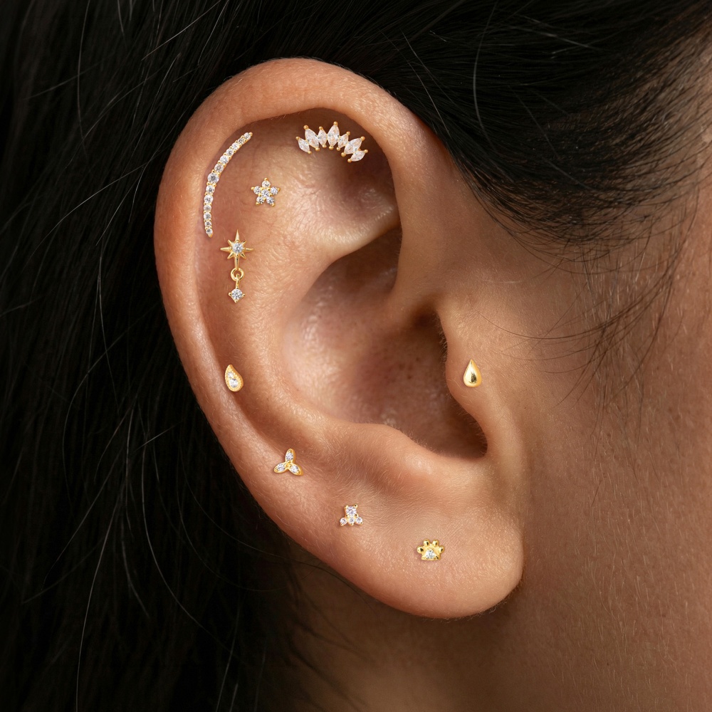 أقراط ROXI الفضية عيار 925 بتص - مراجعة Body Jewelry Flat Back وسعره