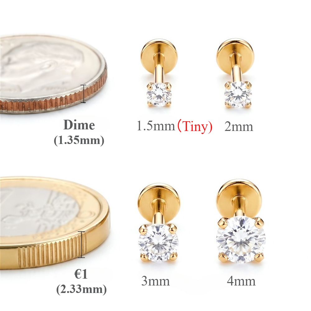 2/8 قطعة الفولاذ المقاوم للصدأ - مراجعة Body Jewelry Flat Back وسعره