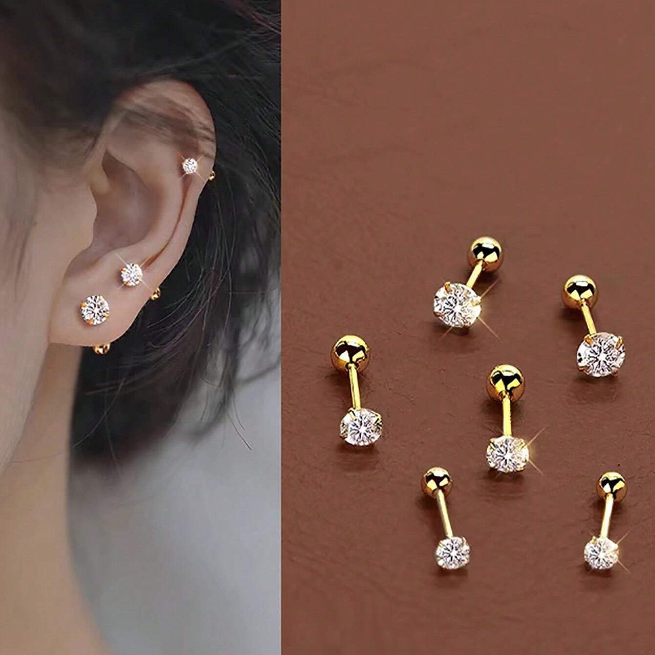 6 قطعة/المجموعة الفولاذ المقاو - مراجعة Body Jewelry Flat Back وسعره