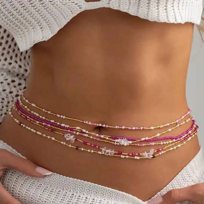مجموعة من 6 قطع سلاسل خصر بوهي - مراجعة Body Jewelry Women وسعره